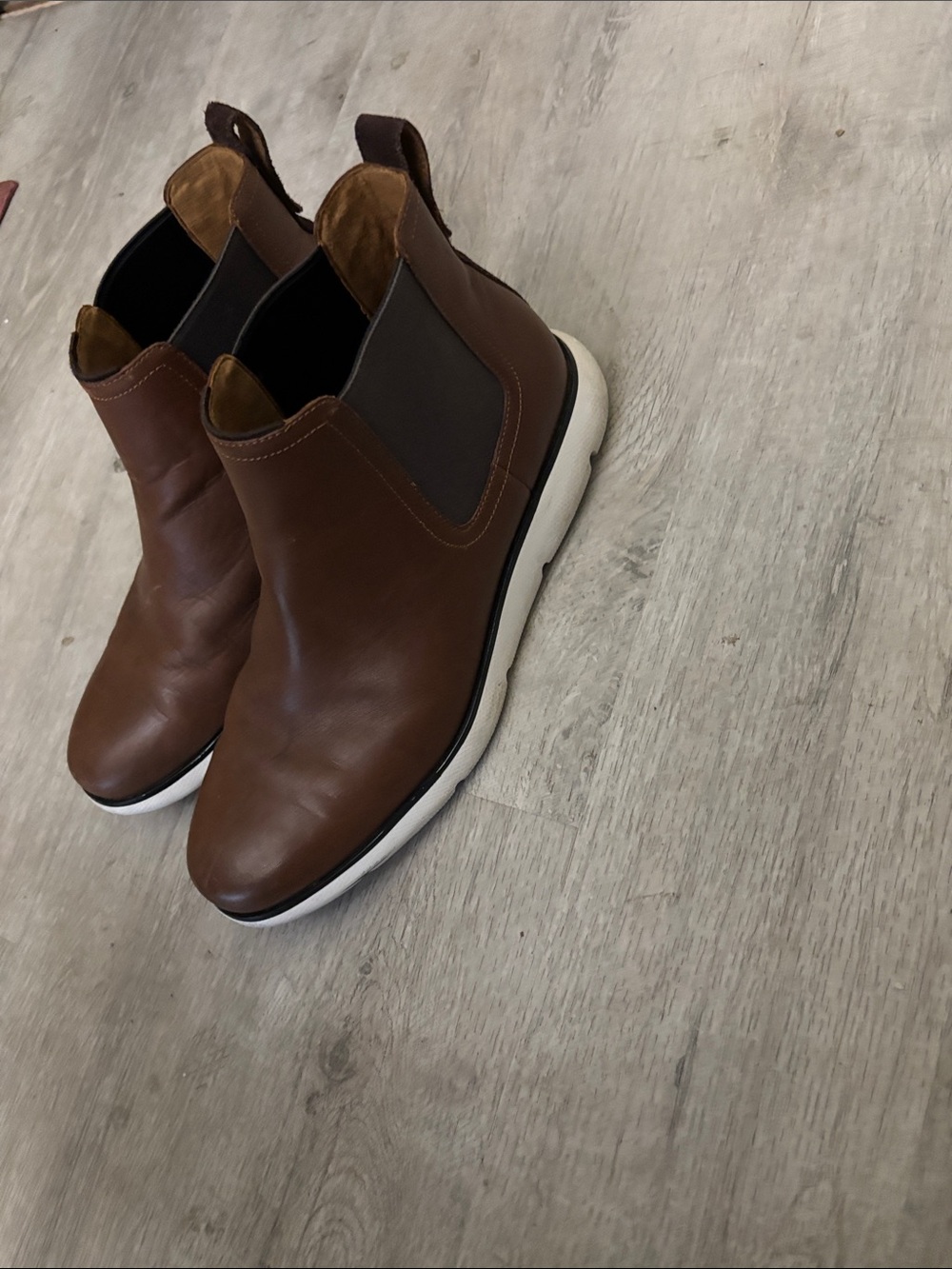 Cole Haan Brown Leather Chukka Boots with White Sole